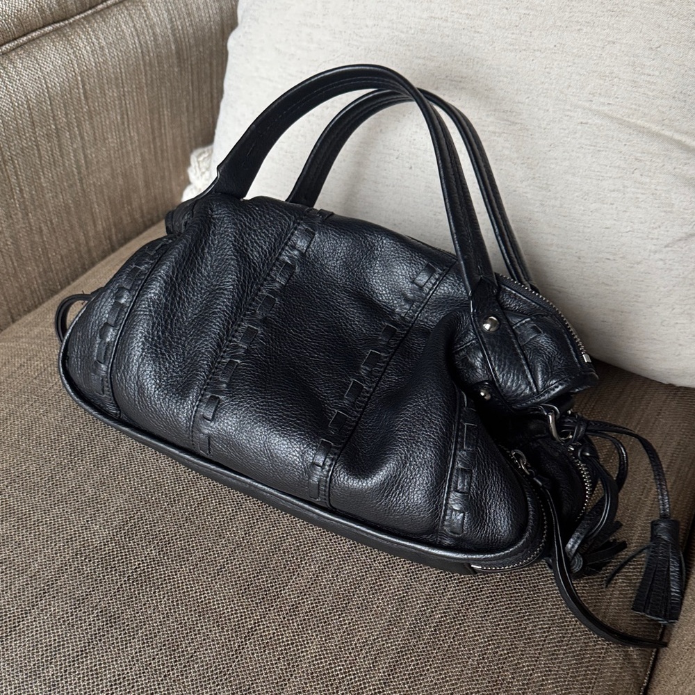 Elegant Black Leather Satchel